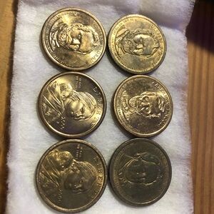 Set of Six Gold-dollar coins! Includes 2000 P!